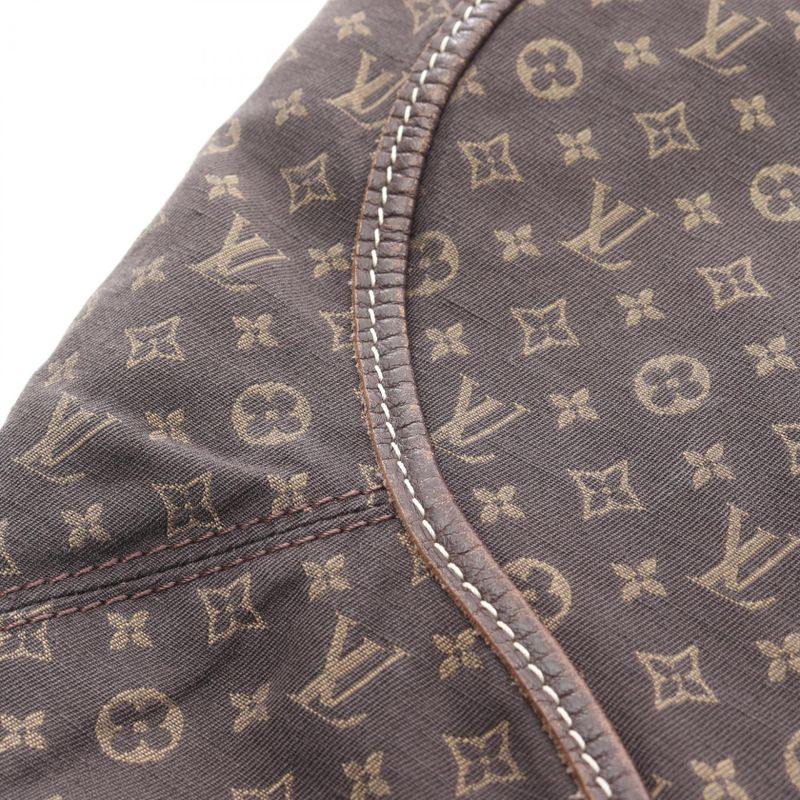 Louis Vuitton Shoulder Bag Manon MM Ebene Canvas Leather Ebene Brown