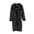 Chanel CC Logo Button Knit Wool Coat Navy White