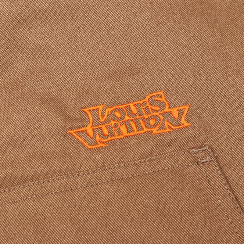 Louis Vuitton Hooded Patet Denim Jacket Jackets Orange Brown
