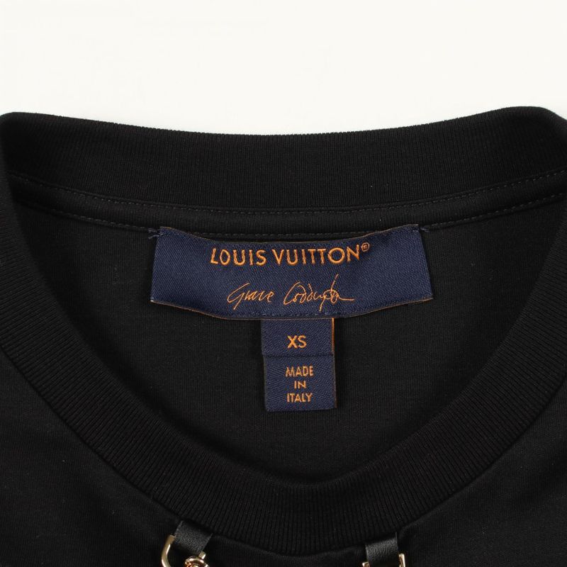 Louis Vuitton Short Sleeve T-Shirt Cat and Dog Uol Cotton Black Multicolor