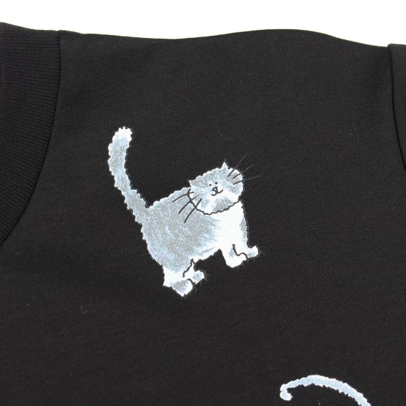 Louis Vuitton Short Sleeve T-Shirt Cat and Dog Uol Cotton Black Multicolor