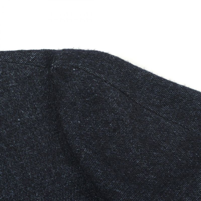 Chanel CC Logo Button Fabric Cashmere Top Shirt Navy Black