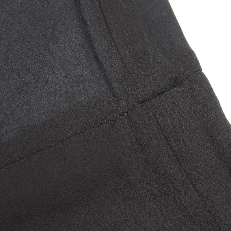 Chanel CC Logo Button Fabric Cashmere Top Shirt Navy Black