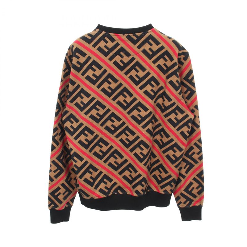 Fendi Sweatshirt Zucca Cotton Khaki Black Red