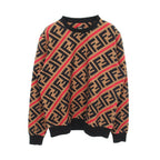 Fendi Sweatshirt Zucca Cotton Khaki Black Red