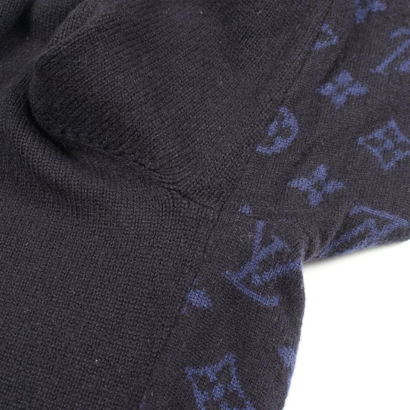 Louis Vuitton Knit Half and Monogram Cashmere Wool Sweater