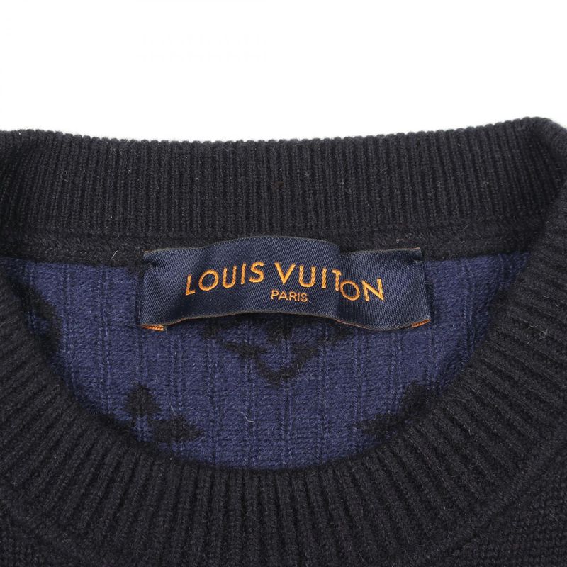 Louis Vuitton Knit Half and Monogram Cashmere Wool Sweater