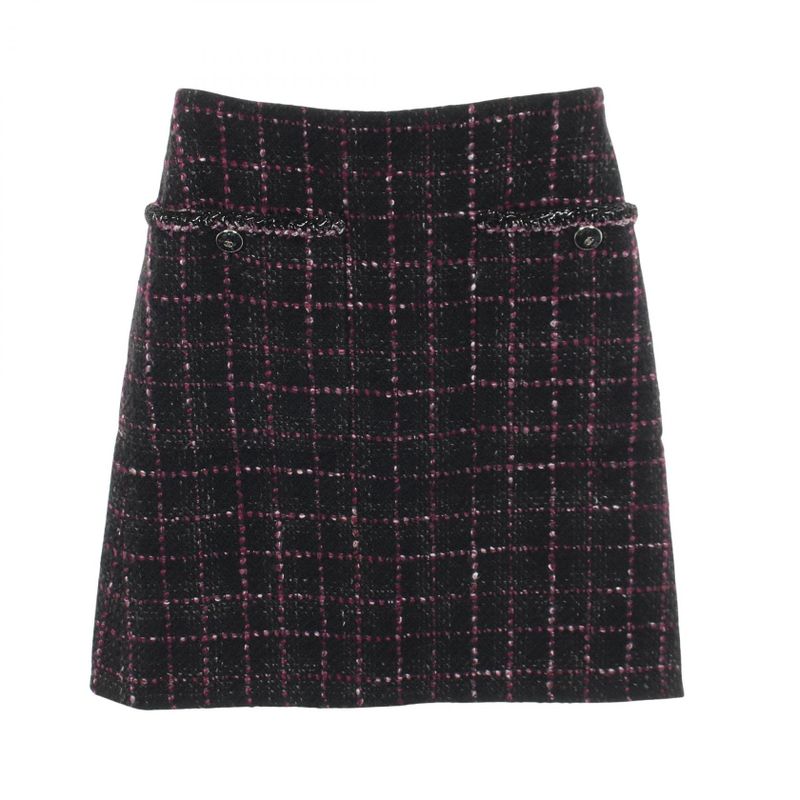 Chanel Skirt CC Logo Button Wool
