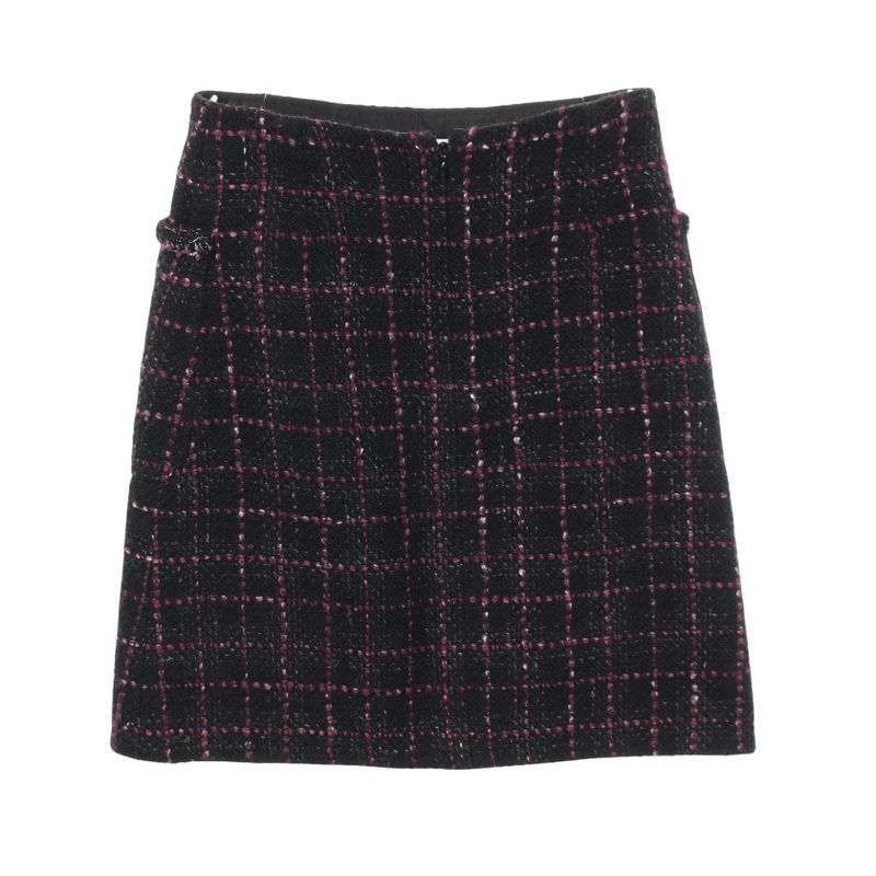 Chanel Skirt CC Logo Button Wool