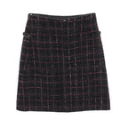 Chanel Skirt CC Logo Button Wool