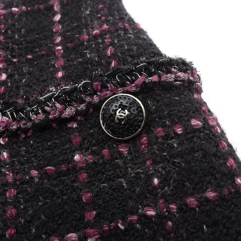 Chanel Skirt CC Logo Button Wool