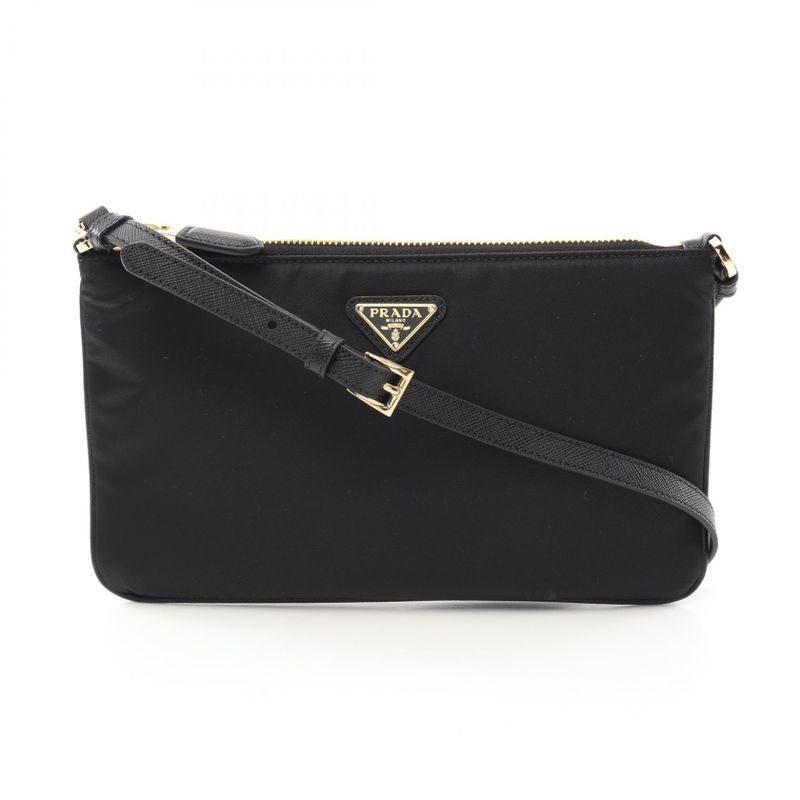 Prada Shoulder Bag Tessuto Saffiano Black
