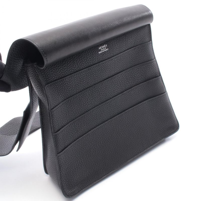 Hermes Shoulder Bag Black Leather