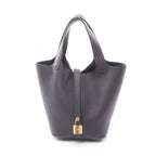 Hermes Handbag Picotin Lock PM Canvas Leather Canvas Navy