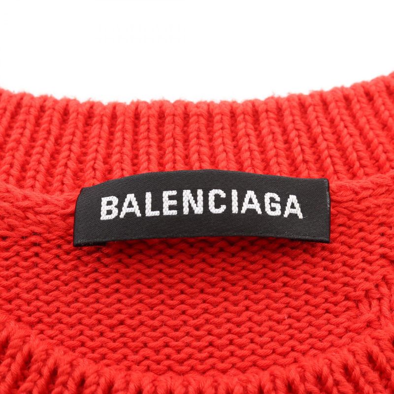 Balenciaga Knit Logo Jacquard Cotton Sweater