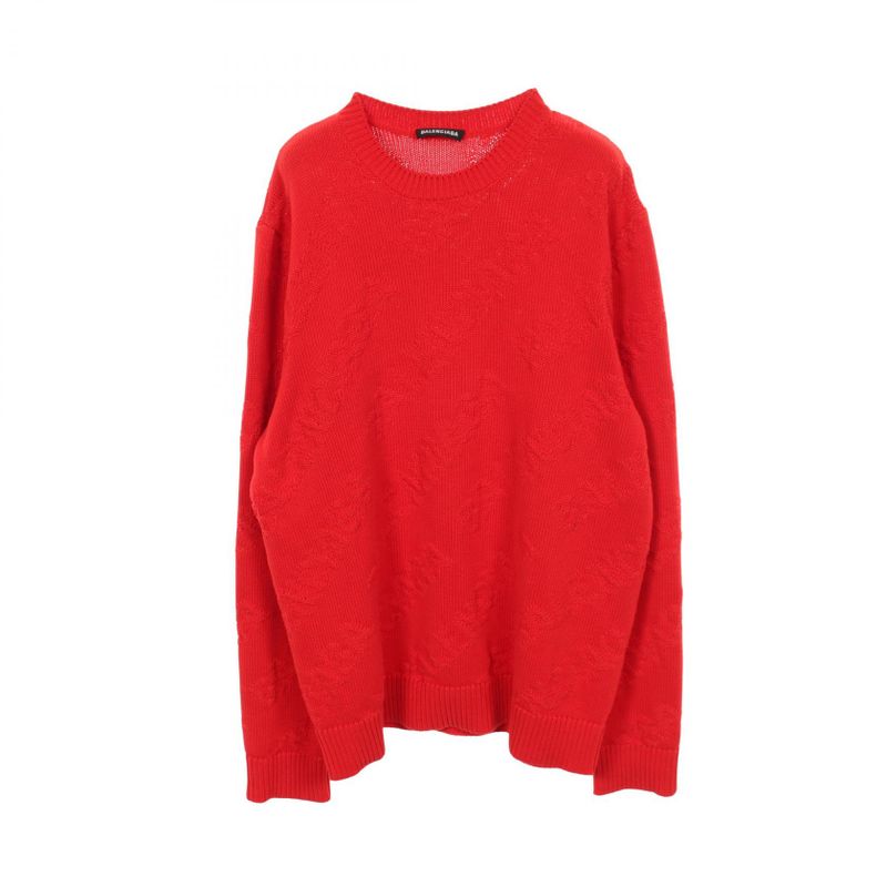 Balenciaga Knit Logo Jacquard Cotton Sweater