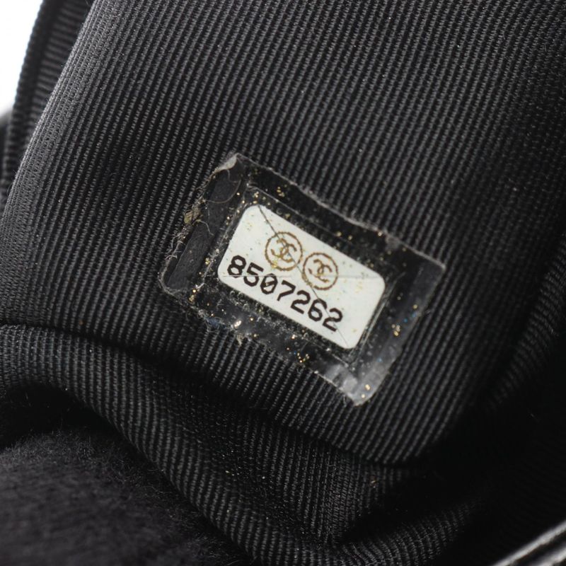 Chanel Tote Quilted Petite Shopping PST Black Leather Calf Chain