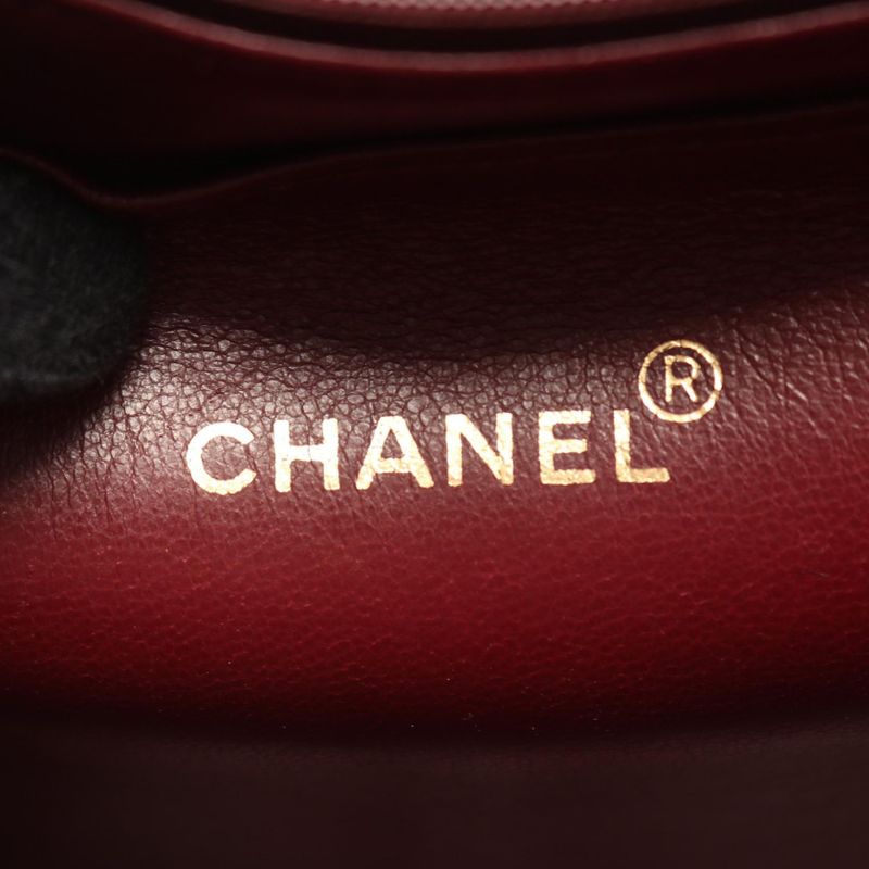 Chanel Shoulder Bag Big Quilted 30 Single Flap Black Lambskin