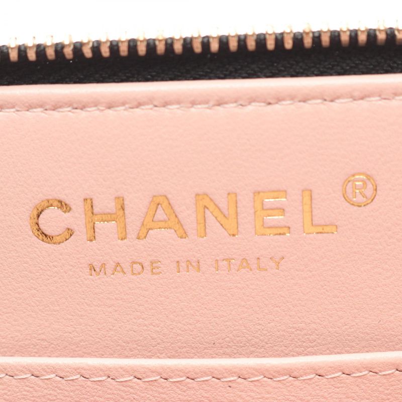 Chanel Shoulder Bag Quilted Vanity Black Leather 2-Way