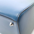 Dior Handbag Lady Dior Blue Green Purple Leather 2-Way Tote Blue Green