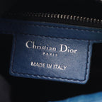 Dior Handbag Lady Dior Blue Green Purple Leather 2-Way Tote Blue Green