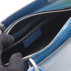 Dior Handbag Lady Dior Blue Green Purple Leather 2-Way Tote Blue Green