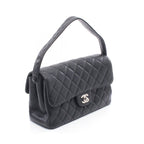 Chanel Handbag Quilted Double Face Black Leather