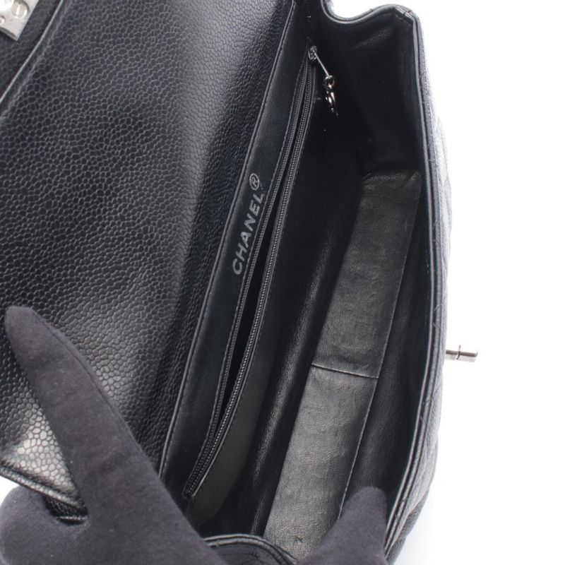 Chanel Handbag Quilted Double Face Black Leather