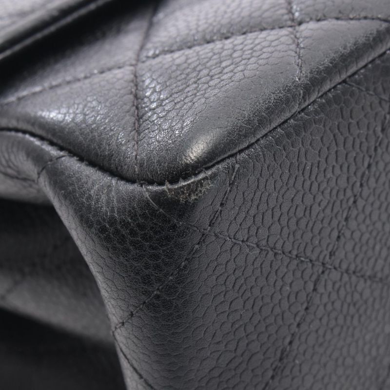 Chanel Handbag Quilted Double Face Black Leather