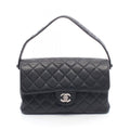 Chanel Handbag Quilted Double Face Black Leather
