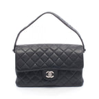 Chanel Handbag Quilted Double Face Black Leather