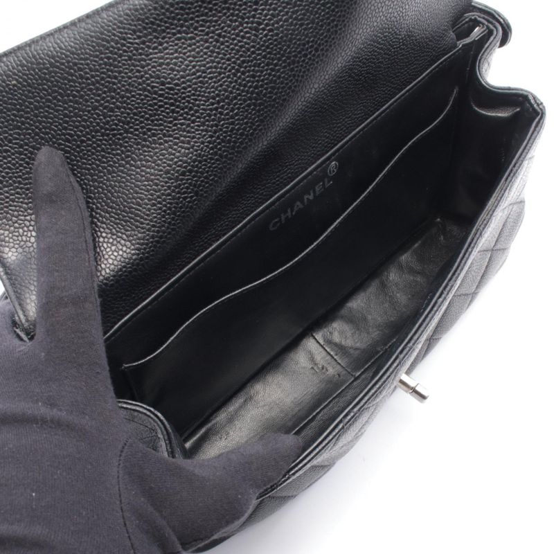 Chanel Handbag Quilted Double Face Black Leather