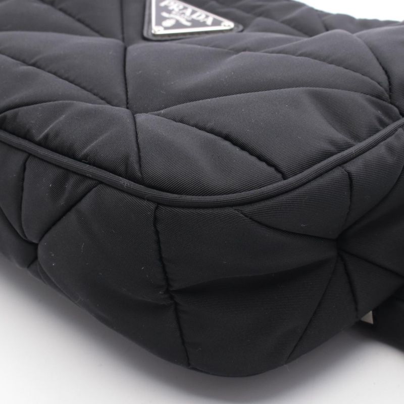 Prada Shoulder Bag Tessuto Quilting Black Nylon Montone