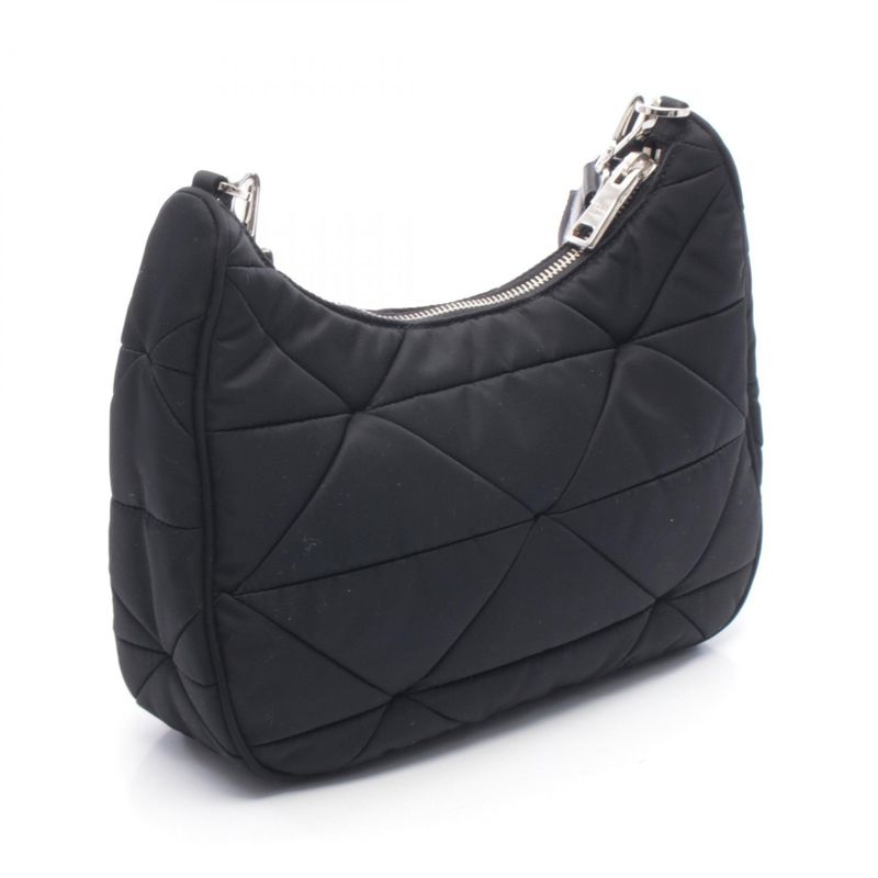 Prada Shoulder Bag Tessuto Quilting Black Nylon Montone