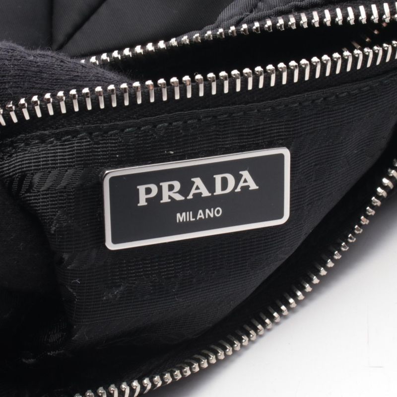 Prada Shoulder Bag Tessuto Quilting Black Nylon Montone