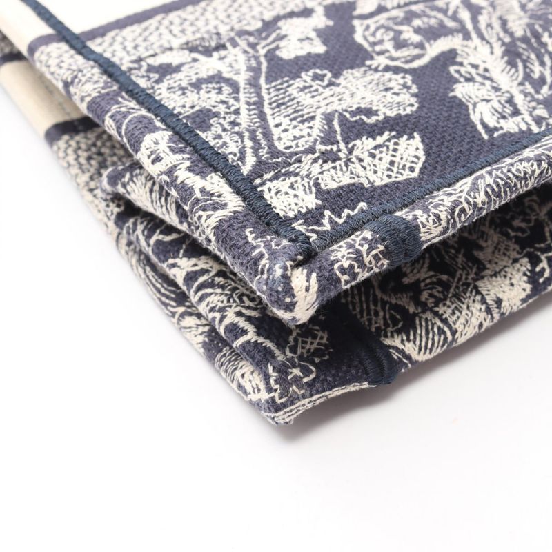 Dior Tote Book Navy Canvas Beige