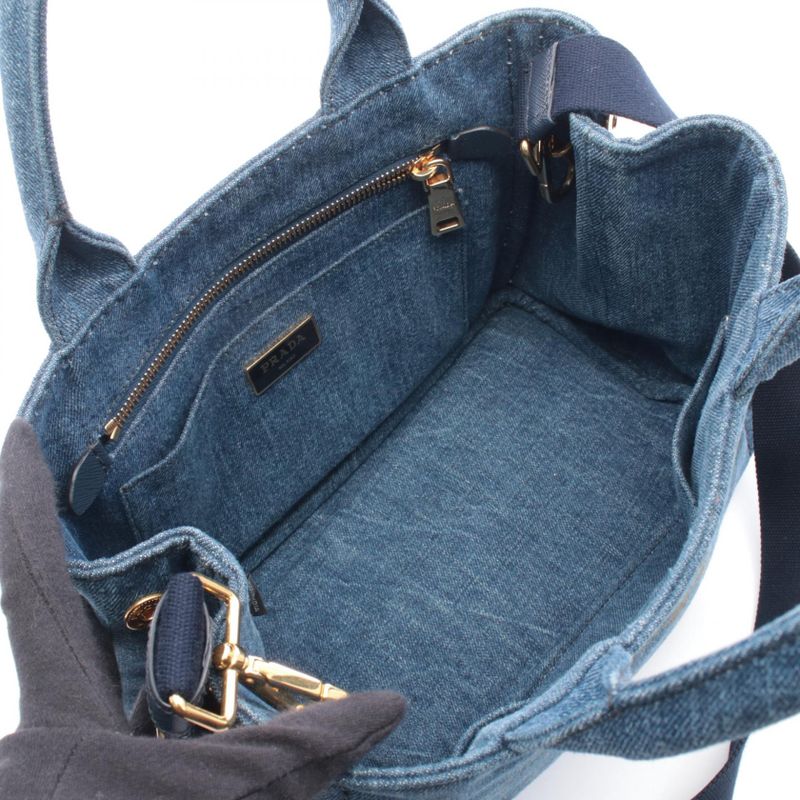 Prada Tote Denim Canapa Blue 2-Way