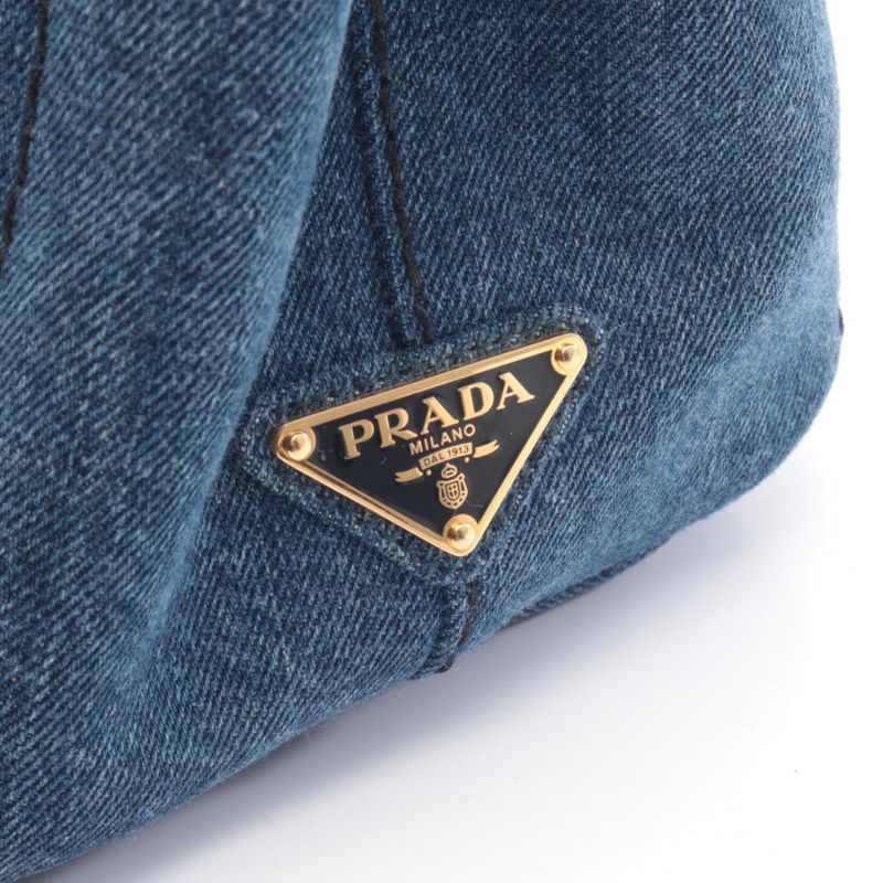 Prada Tote Denim Canapa Blue 2-Way