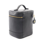 Chanel Handbag CC Logo Black Leather CC Vertical