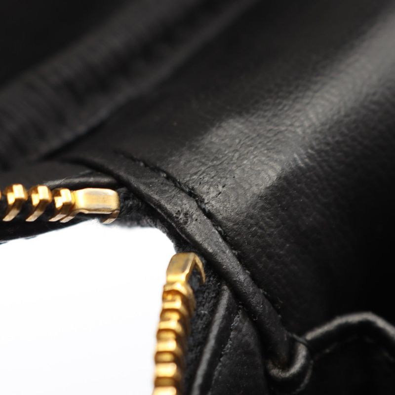 Chanel Handbag CC Logo Black Leather CC Vertical
