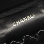 Chanel Handbag CC Logo Black Leather CC Vertical