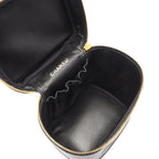 Chanel Handbag CC Logo Black Leather CC Vertical