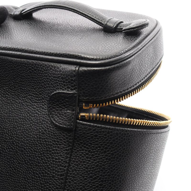 Chanel Handbag CC Logo Black Leather CC Vertical