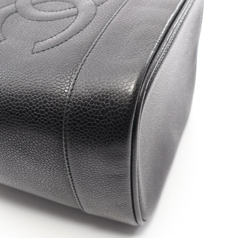 Chanel Handbag CC Logo Black Leather CC Vertical