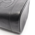 Chanel Handbag CC Logo Black Leather CC Vertical