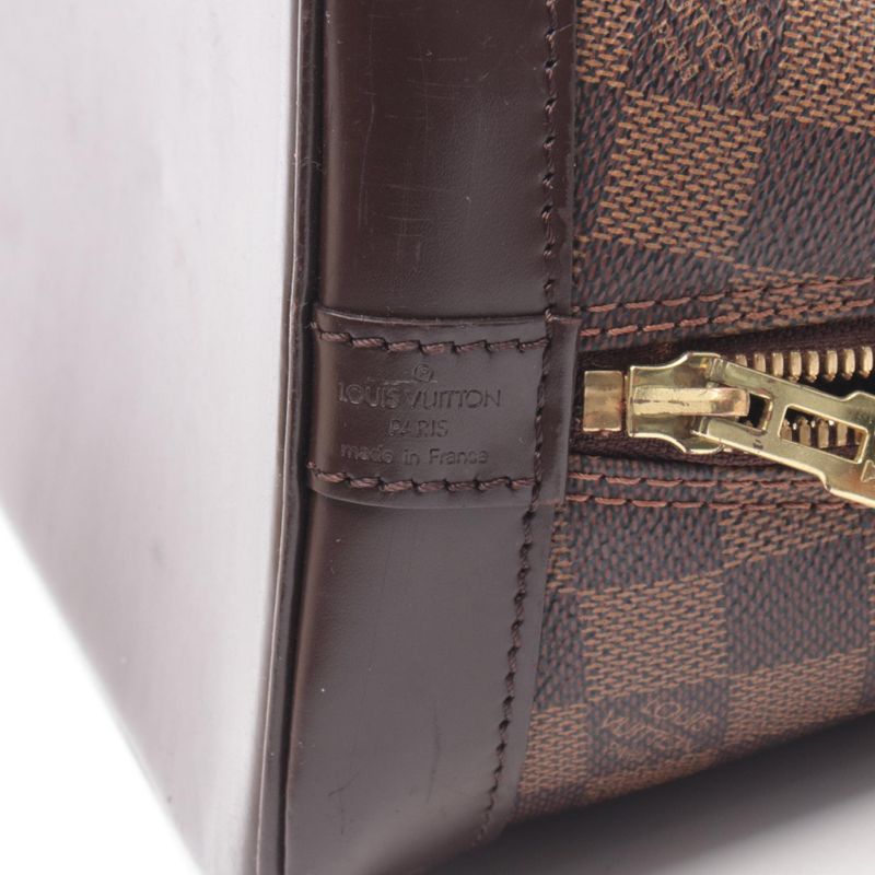 Louis Vuitton Handbag Alma Canvas Leather Ebene Brown