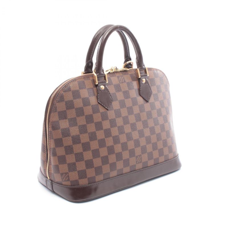 Louis Vuitton Handbag Alma Canvas Leather Ebene Brown