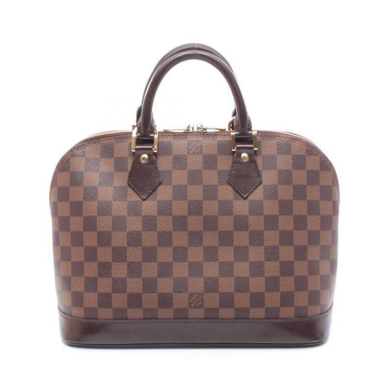 Louis Vuitton Handbag Alma Canvas Leather Ebene Brown