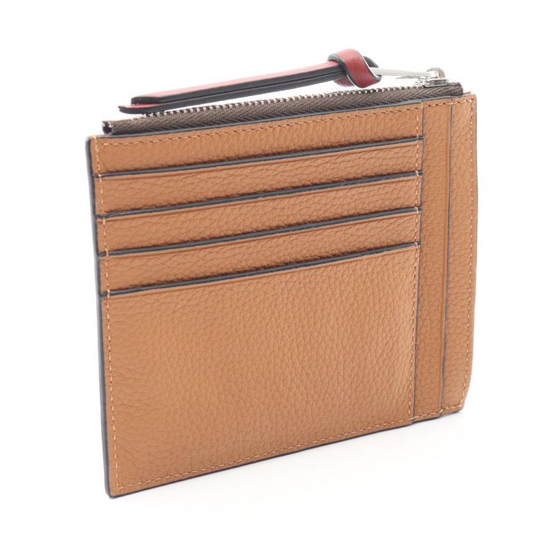 Loewe Coin Case Anagram Card Holder Large Brown Leather Square