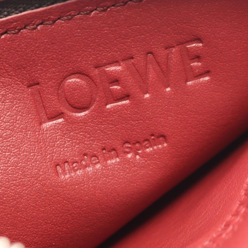 Loewe Coin Case Anagram Card Holder Large Brown Leather Square